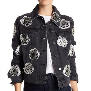 Bagatelle | NWT Rose appliqué denim jacket